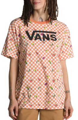 Vans Oversize Fruit Checkerboard Cotton Graphic T-Shirt in Sun Baked