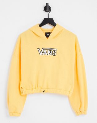 Vans Oversized cropped hoodie with small chest logo in yellow