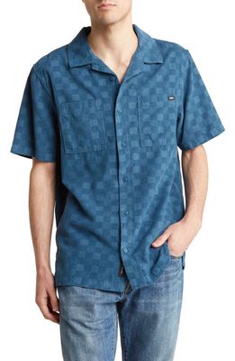 Vans Pavelski Checkerboard Cotton Corduroy Button-Up Shirt in Vans Teal