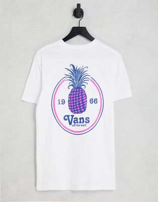Vans pineapple back print T-shirt in white