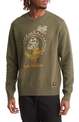 Vans Plant Harmony Cotton Graphic Crewneck Sweater in Grape Leaf