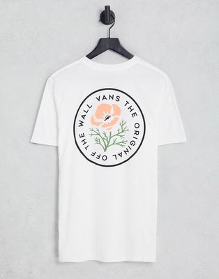 Vans poppy back print T-shirt in white