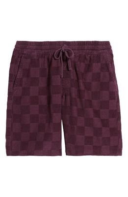 Vans Range Checkerboard Cotton Corduroy Shorts in Blackberry Wine