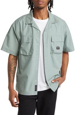 Vans Short Sleeve Button-Up Camp Shirt in Chinois Green