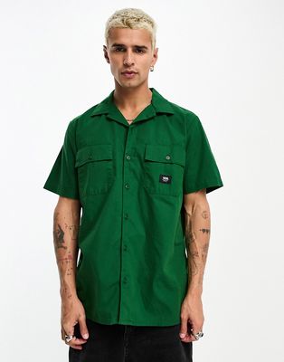 Vans short sleeve shirt in dark green