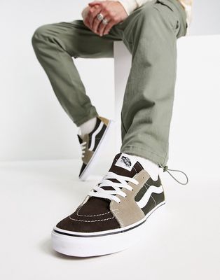 Vans Sk8-Low sneakers in color block brown and gray