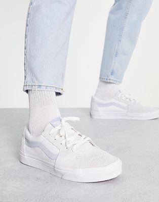 Vans SK8-Low sneakers in white and light blue