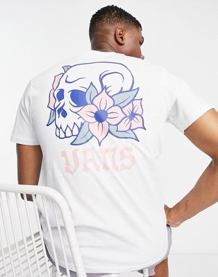 Vans skull back print t-shirt in white