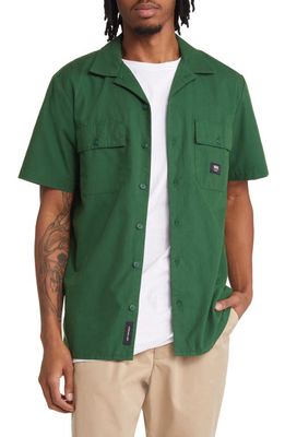 Vans Smith Solid Short Sleeve Button-Up Camp Shirt in Eden