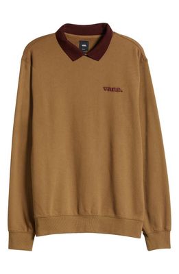 Vans Spread Collar Cotton Blend Sweatshirt in Kangaroo