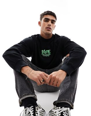 Vans sweatshirt with print in black with green detailing