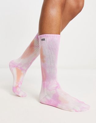 Vans tie dye socks in white and pink