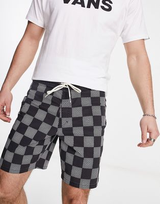 Vans vintage checkered board shorts in black and white