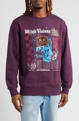 Vans Visions Graphic Sweatshirt in Blackberry Wine