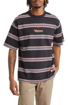 Vans Wardman Stripe Logo Cotton T-Shirt in Black