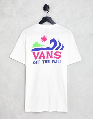 Vans wave back print T-shirt in white