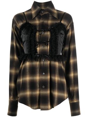Vaquera check-pattern buttoned shirt - Black