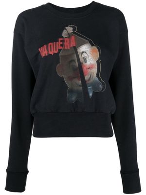 Vaquera clown-print cotton sweatshirt - Black