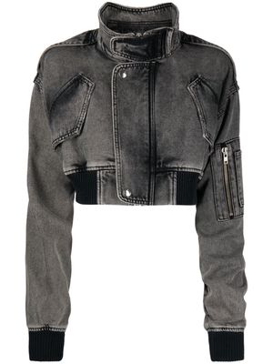 Vaquera drop-shoulder cropped jacket - Grey