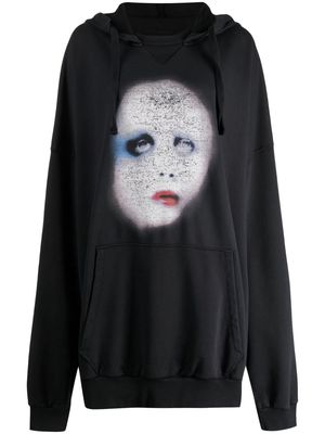 Vaquera graphic-print cotton hoodie - Black