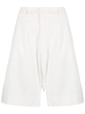 Vaquera lace-up cotton knee-length shorts - White