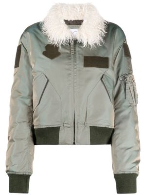 Vaquera shearling-collar bomber jacket - Green