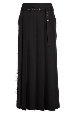 Vaquera Slashed Pleated Skirt in Black
