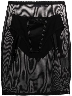 Vaquera Underwear patch mesh-design skirt - Black