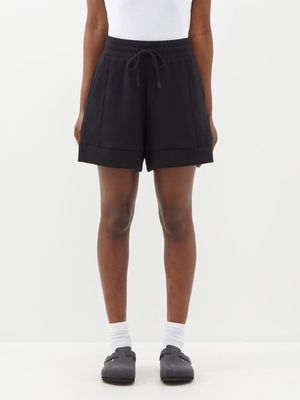 Varley - Alder High-rise Double-faced Jersey Shorts - Womens - Black