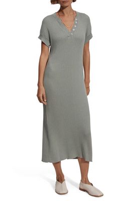 Varley Aria Henley Rib Midi Dress in Green