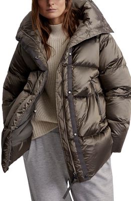 Varley Canton Down Puffer Jacket in Brushed Olive Metallic