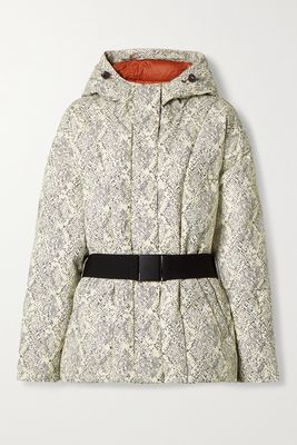 Varley - Dowlen Hooded Printed Quilted Down Ski Jacket - Ivory