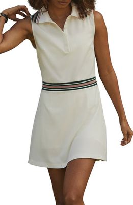 Varley Easton Back Pleat Polo Minidress in White
