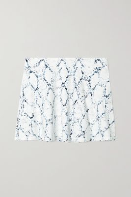 Varley - Floyd Snake-print Stretch-jersey Tennis Skirt - White