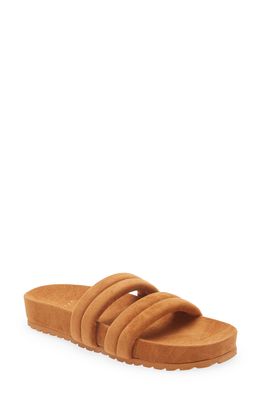 Varley Giles Quilted Slide Sandal in Cashew