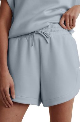 Varley Keely High Waist Sweat Shorts in Pearl Blue