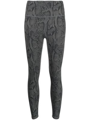 Varley Let's Go high-waist snakeskin-print leggings - Grey
