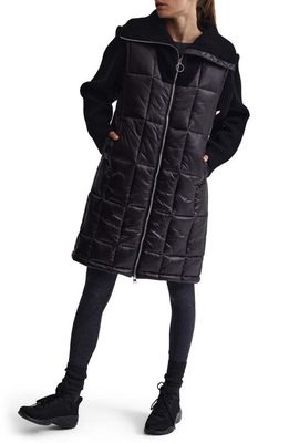 Varley Mayten Knit Accent Puffer Coat in Black