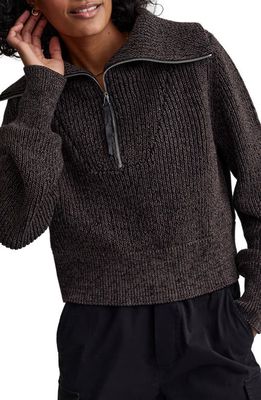 Varley Mentone Half Zip Sweater in Black Speckle