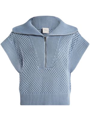 Varley Mila cotton knitted top - Blue