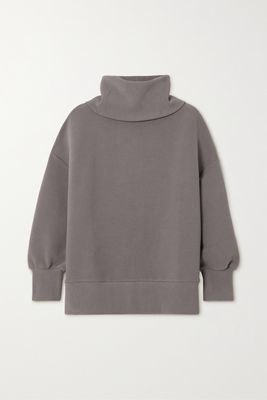 Varley - Milton Oversized Ribbed Cotton-blend Jersey Turtleneck Sweatshirt - Gray