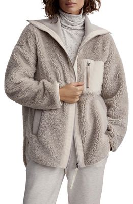 Varley Myla High Pile Fleece Jacket in Chateau Grey/Sandshell