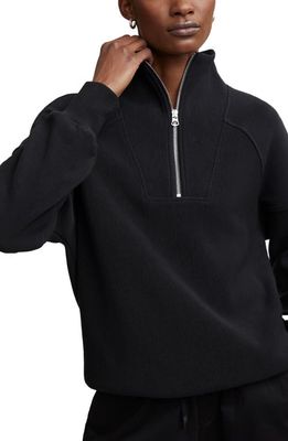 Varley Rhea Rib Half Zip Sweatshirt in Black