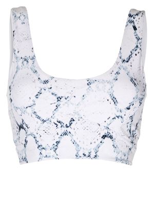 Varley snakeskin print sports bra - White