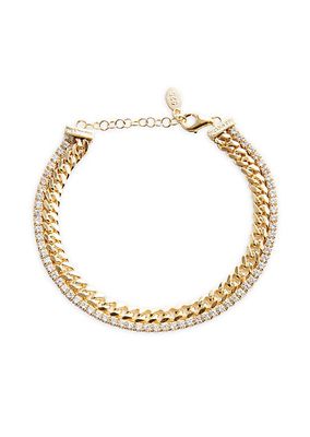 Vasy 14K-Yellow-Gold Vermeil & Crystal Double-Strand Bracelet