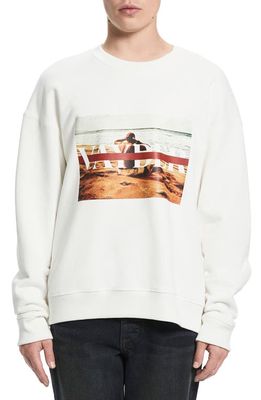 VAYDER Muller Long Sleeve Cotton Graphic Sweatshirt in Beach Telly 