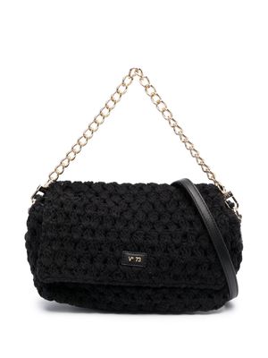 V°73 crochet-knit shoulder bag - Black