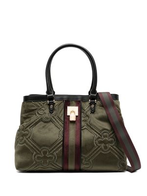 V°73 Iris logo-embroidered tote bag - Green