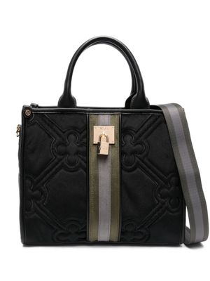 V°73 Iris matelassé tote bag - Black