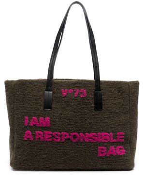 V°73 logo-embroidered tote bag - Green